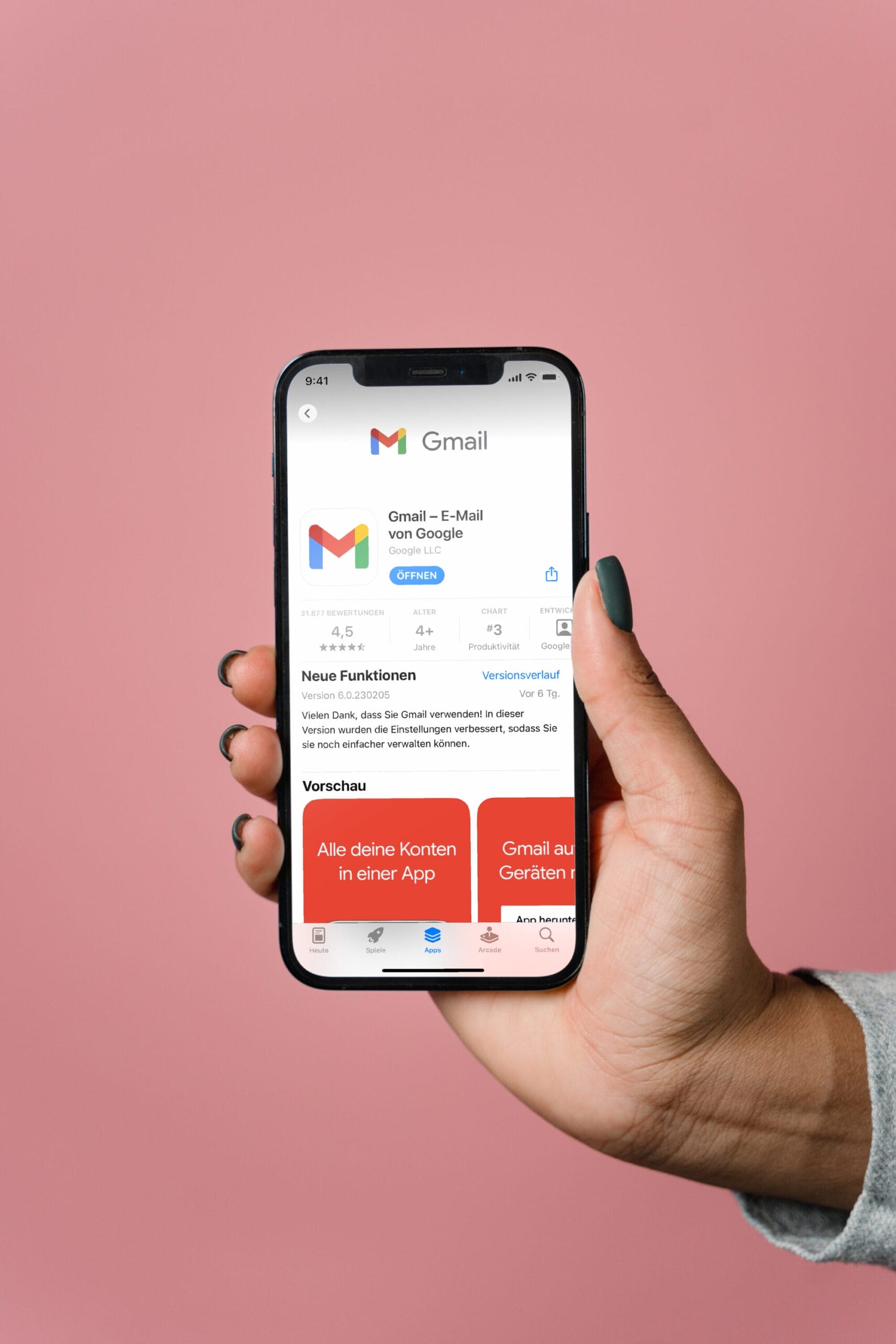 Beispiel Gmail Inbox Anmerkungen im Werbe-Tab