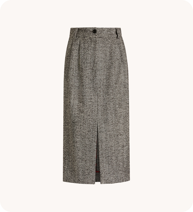 Herringbone pencil skirt
