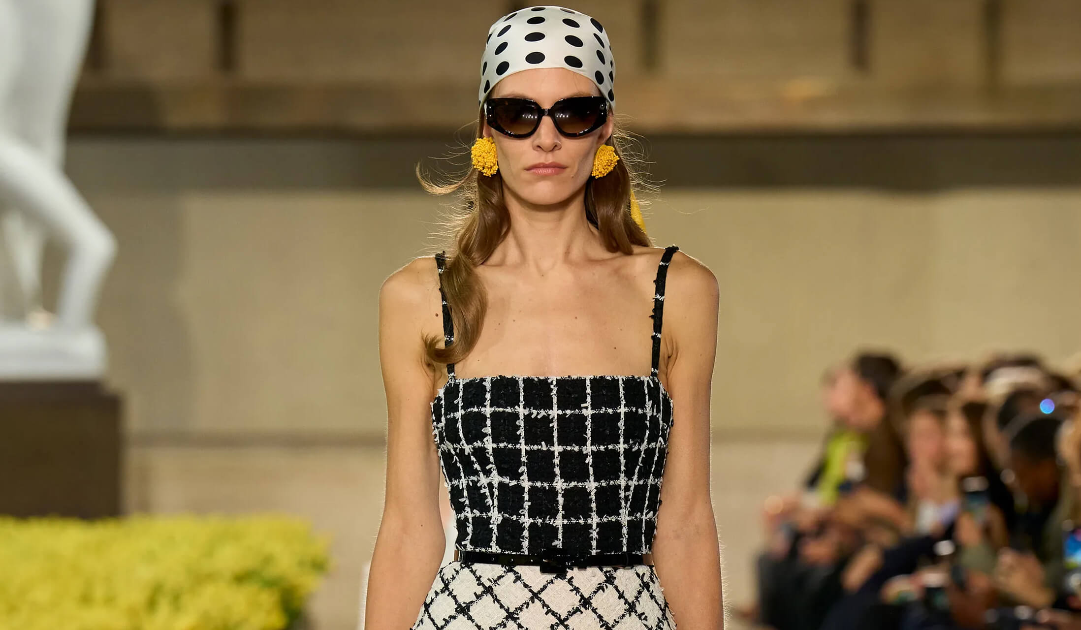 Model walking the New York Fashion Week catwalk
