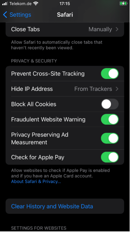 iOS 15: Hide IP address in Safari